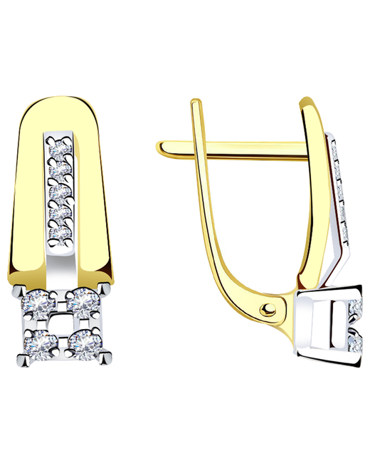 Diamant-Online Серьги из лимонного золота Александра 1021912сбл с бриллиантом