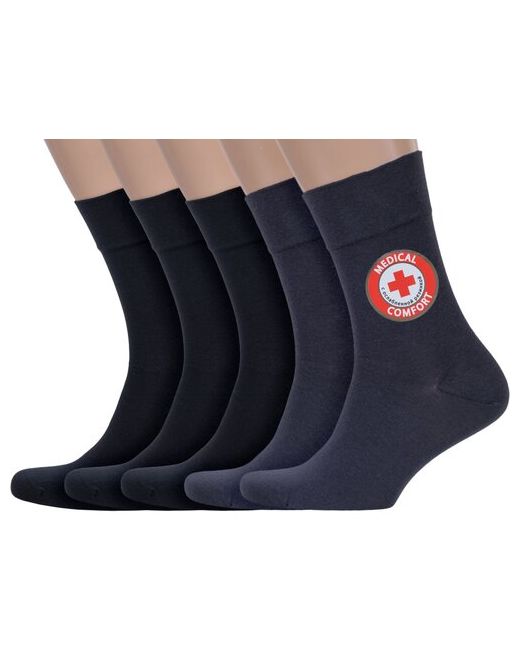 RuSocks Комплект из 5 пар мужских медицинских носков Орудьевский трикотаж микс 4 размер 25-27 38-41