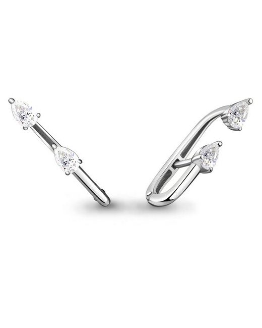 Diamant-Online Серебряные серьги Aquamarine А48226 с фианитом