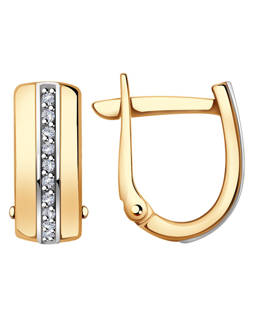 Diamant-Online Золотые серьги узоры 04-62-0071-00 с цирконием