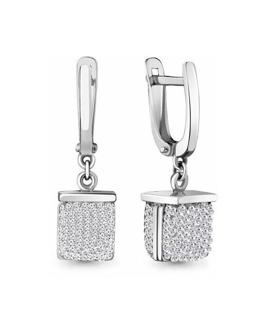 Diamant-Online Серебряные серьги Aquamarine А43494 с ювелирным кристаллом