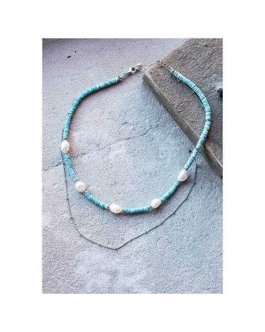 By Kanarskaya E. Колье ожерелье ювелирная бижутерия с натуральным камнем жемчугом кораллом