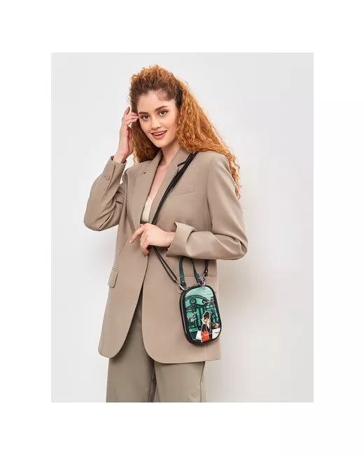 Curanni сумка кросс боди для смартфона из натуральной кожи с принтом Шоппинг