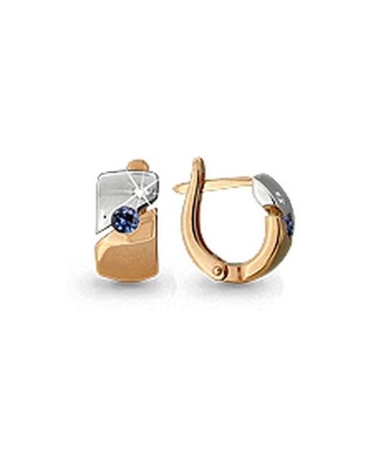 Diamant-Online Золотые серьги Aquamarine 940604кс с бриллиантом и сапфиром