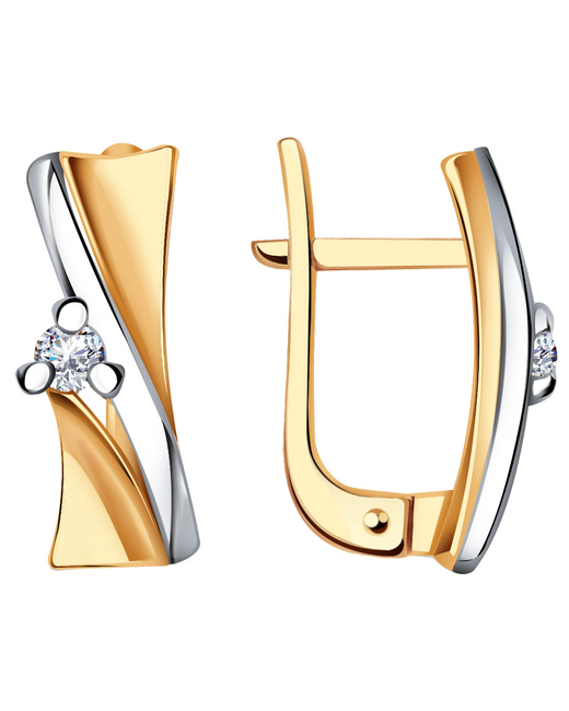 Diamant-Online Золотые серьги Александра 1021899сбк с бриллиантом
