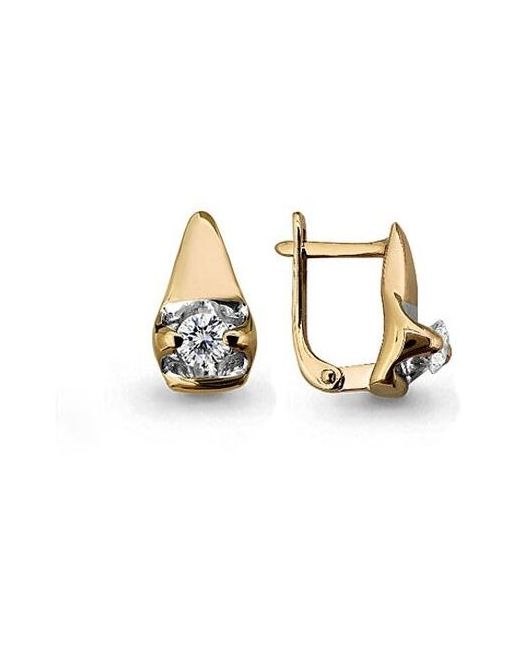 Diamant-Online Золотые серьги Aquamarine 941708к с бриллиантом