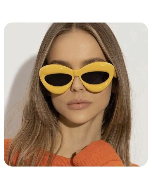 alvi lovely очки солнцезащитные унисекс футуристические в толстой оправе/очки желты форма очков кошка