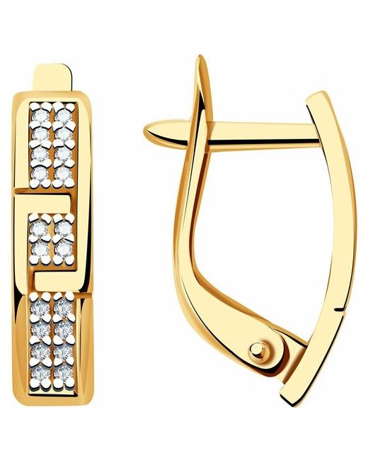 Diamant-Online Золотые серьги узоры 04-52-0678-00 с цирконием