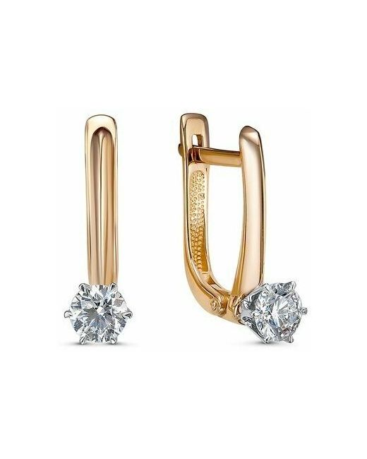 Diamant-Online Золотые серьги Кюз Delta DБР122100 с бриллиантом
