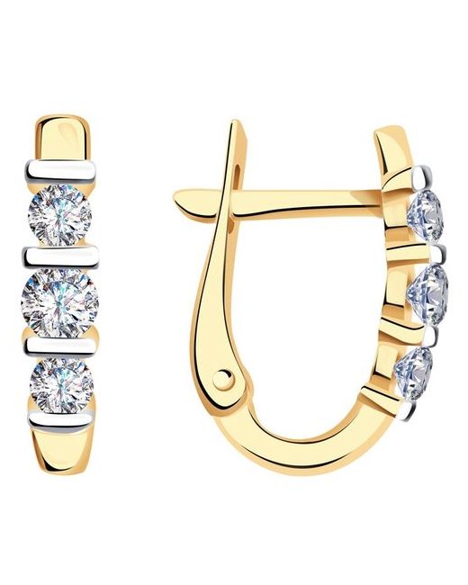 Diamant-Online Золотые серьги узоры 52-0128 с цирконием
