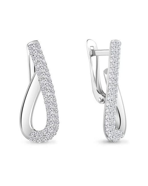 Diamant-Online Золотые серьги Aquamarine 49529 с ювелирным кристаллом
