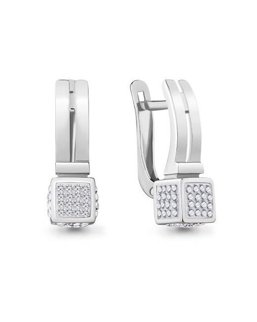 Diamant-Online Серебряные серьги Aquamarine А49510 с ювелирным кристаллом