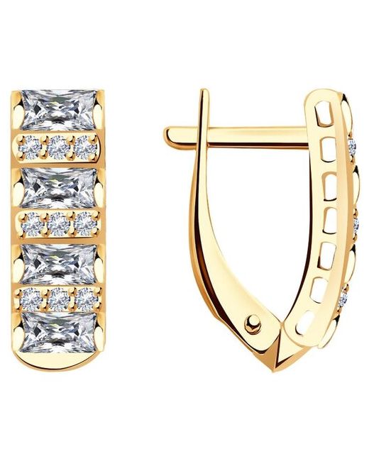 Diamant-Online Золотые серьги Красносельский ювелир С2585 с фианитом