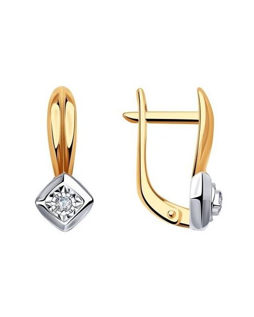 Diamant-Online Золотые серьги Кюз Delta DБР121731 с бриллиантом