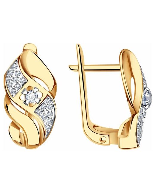 Diamant-Online Золотые серьги Александра 1022013сбк с бриллиантом