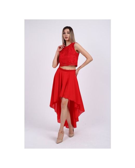 Orini Комплект праздничный топ и юбка красного цвета размер 40
