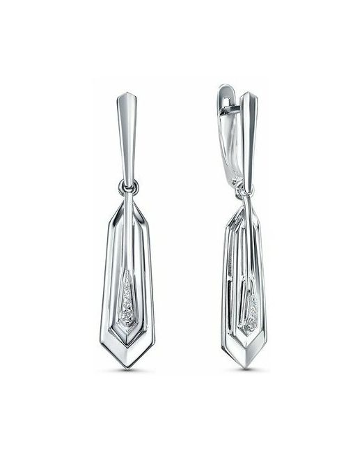 Diamant-Online Серебряные серьги Кюз Delta Dс1200780 с фианитом
