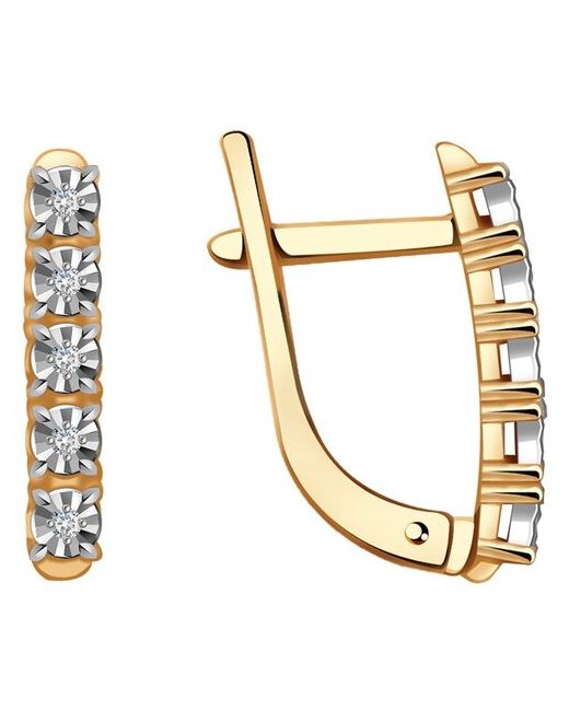 Diamant-Online Золотые серьги Кюз Delta DБР121566 с бриллиантом