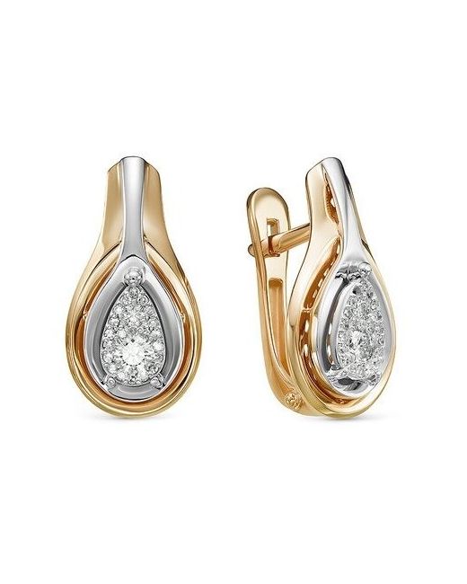 Diamant-Online Золотые серьги Кюз Delta DБР121517р с бриллиантом