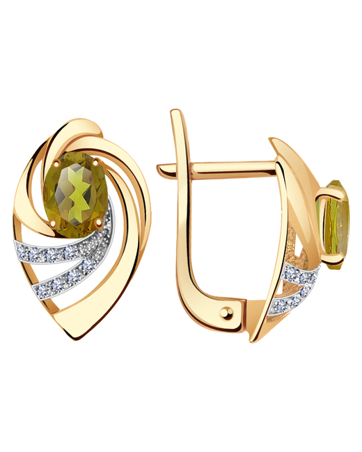 Diamant-Online Золотые серьги Александра кл1199а-48ск с фианитом и султанитом