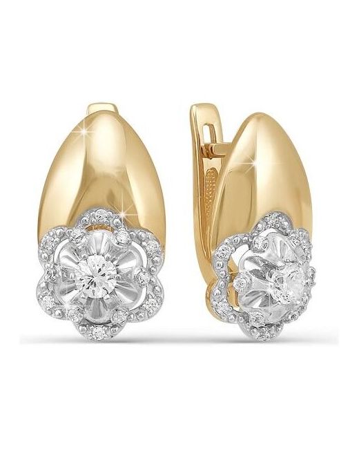Diamant-Online Золотые серьги Кюз Delta DБР120390 с бриллиантом