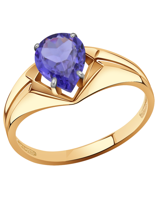 Diamant-Online Золотое кольцо Александра с ситаллом цвета Танзанит кл3680-73ск