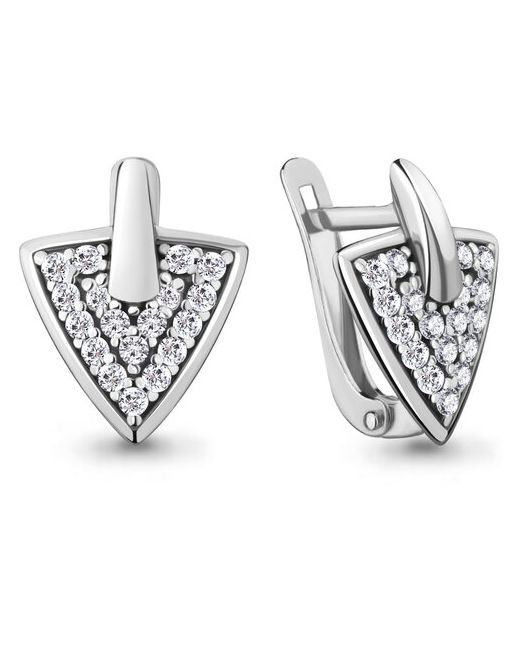 Diamant-Online Серебряные серьги Aquamarine А48364А с фианитом