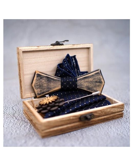 Zdjm Деревянный галстук бабочка подарочный набор из 3 предметов