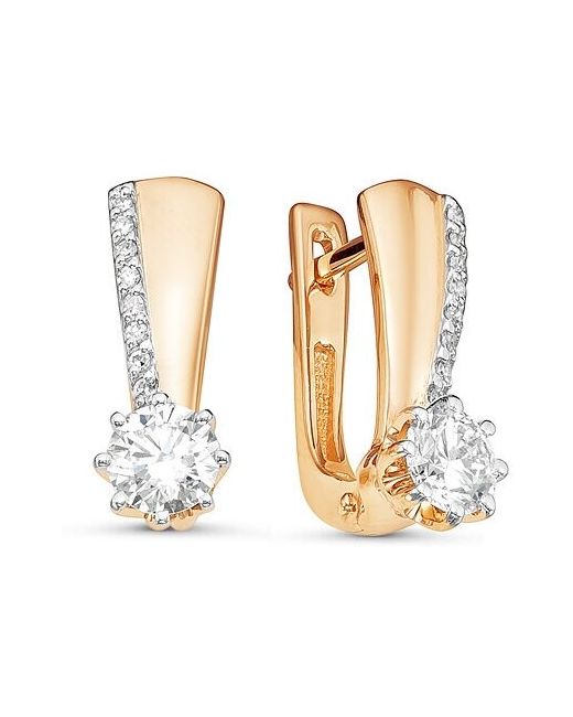 Diamant-Online Золотые серьги Кюз Delta DБР120896 с бриллиантом