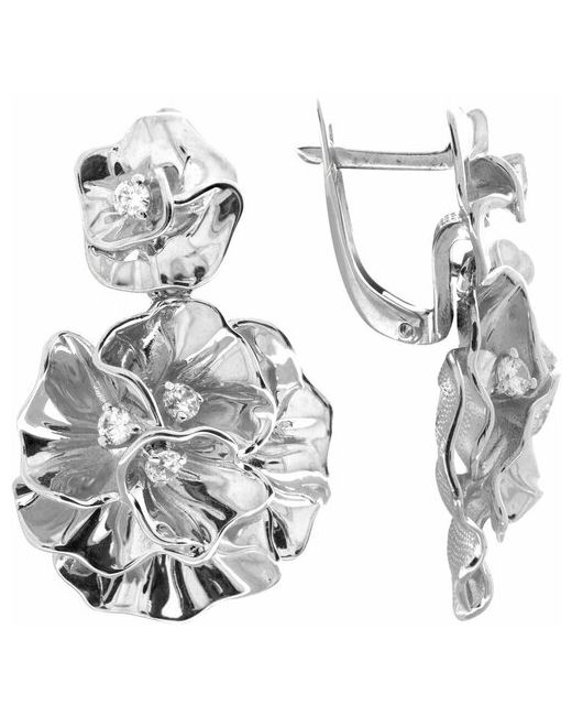 Diamant-Online Серебряные серьги Кюз Delta Dс1200371 с фианитом