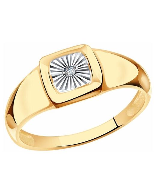 Diamant-Online Золотое кольцо Золотые узоры 57-0015 с цирконием