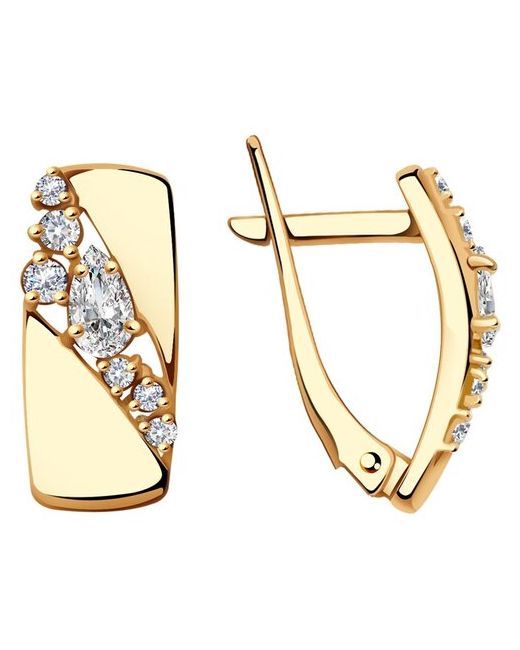 Diamant-Online Золотые серьги Красносельский ювелир С3325 с фианитом