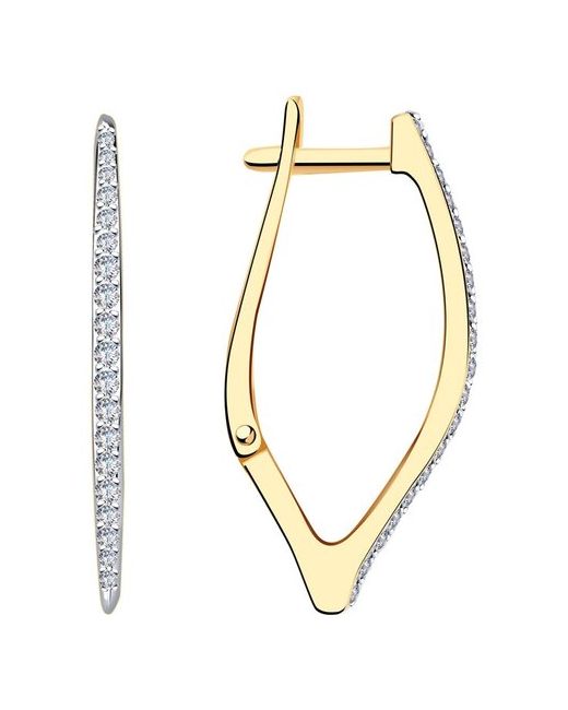 Diamant-Online Золотые серьги узоры 04-62-0030-00 с цирконием