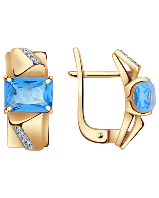 Diamant-Online Золотые серьги Александра кл2607а-78ск с топазом и фианитом