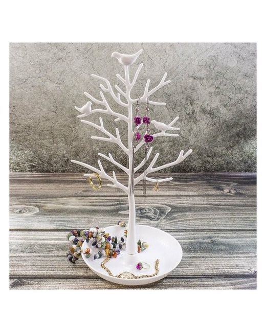 Подарки Подставка для украшений Птички на дереве белого цвета
