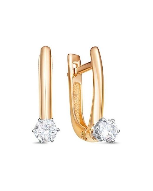Diamant-Online Золотые серьги Кюз Delta DБР121803 с бриллиантом