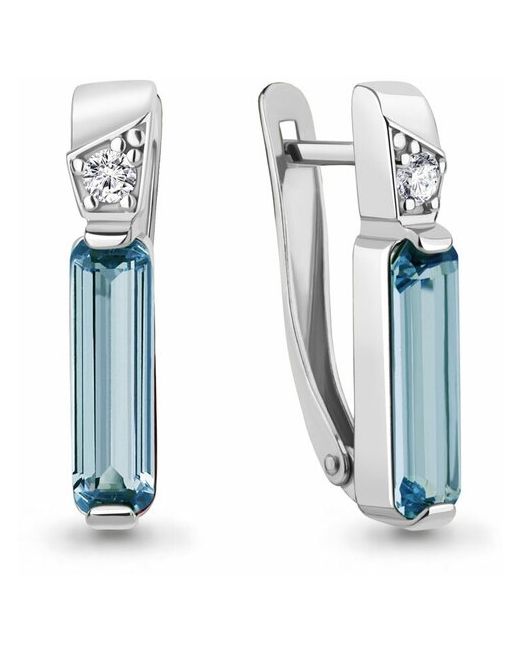 Diamant-Online Серебряные серьги Aquamarine А4791788А с фианитом и турмалином