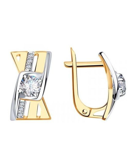 Diamant-Online Золотые серьги Александра кл3697а-62сбк с Swarovski