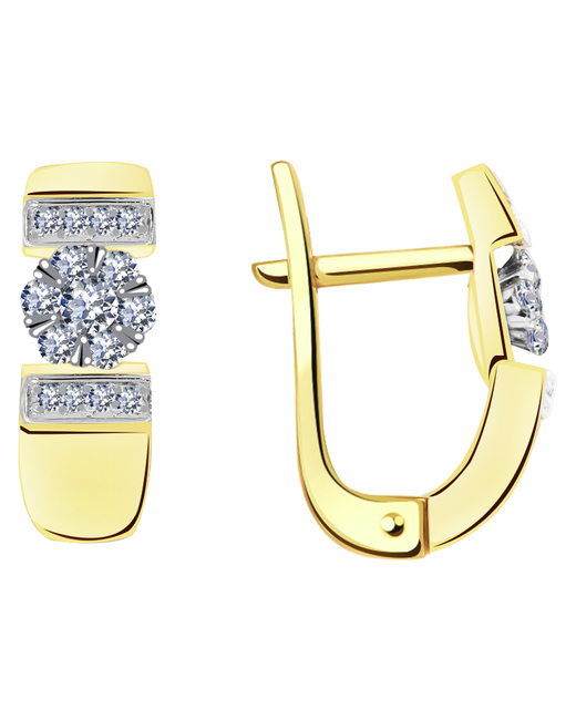 Diamant-Online Серьги из лимонного золота Александра 1021456сл с бриллиантом