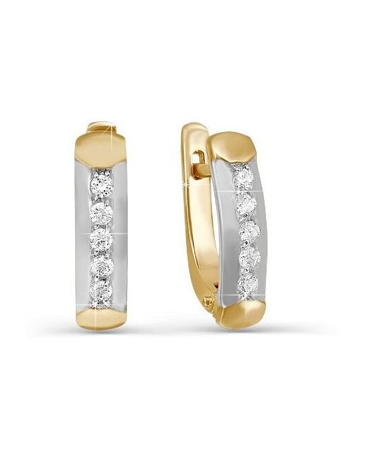 Diamant-Online Золотые серьги Кюз Delta DБР120473 с бриллиантом