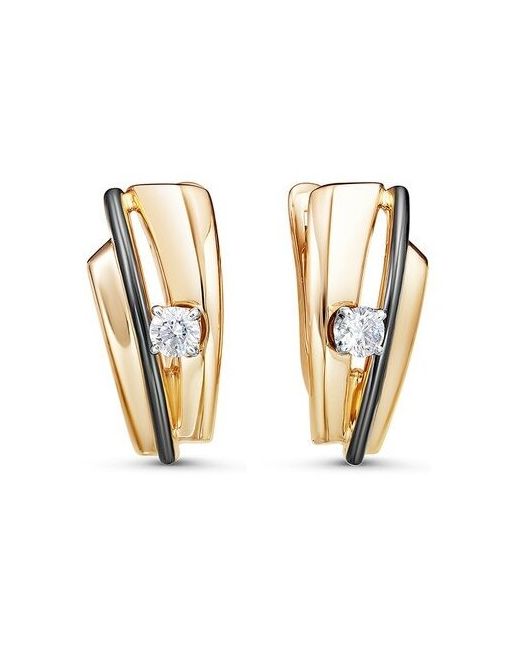 Diamant-Online Золотые серьги Кюз Delta DБР121904 с бриллиантом