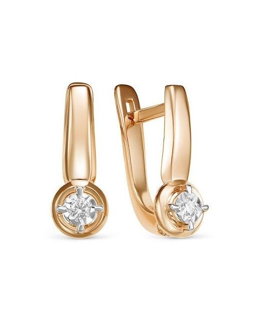 Diamant-Online Золотые серьги Кюз Delta DБР121551 с бриллиантом
