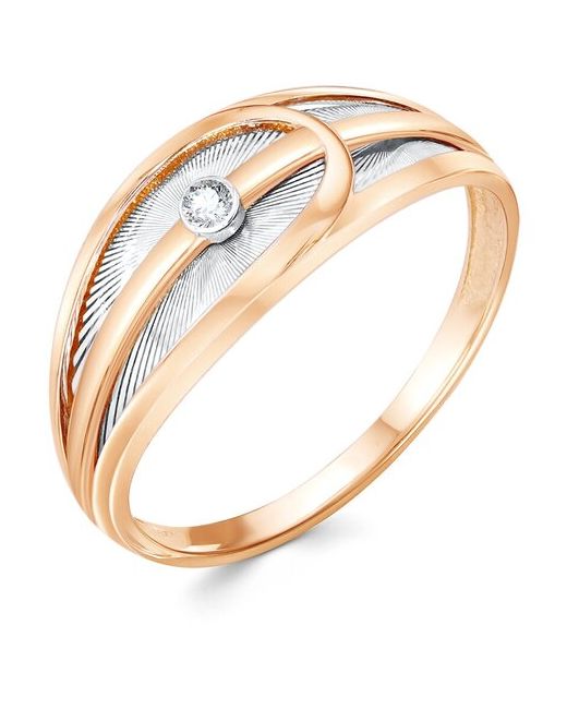 Diamant-Online Золотое кольцо Золотые узоры 57-0041 с цирконием