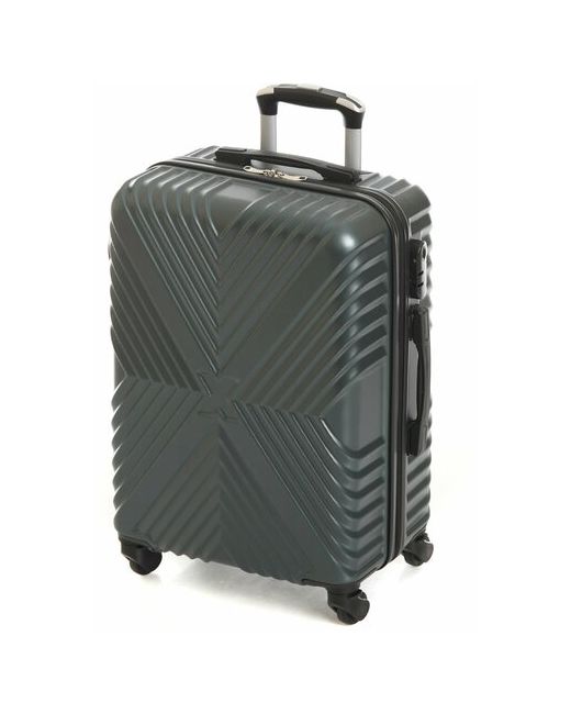 Feybaul Пластиковый чемодан с узором X. Темно-зеленый Размер Съемные колеса