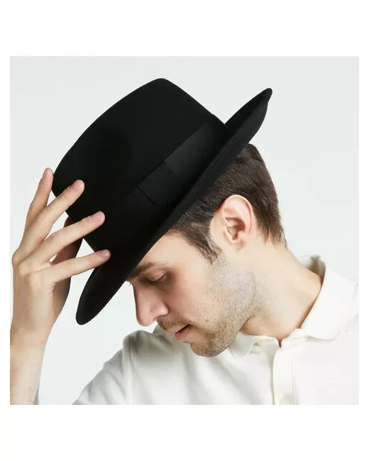 Hathat Черная шляпа с высокой тульей и широкими полями