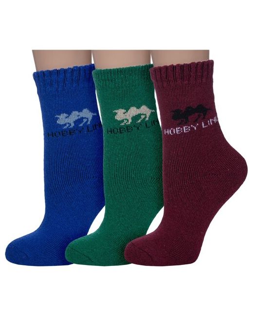 Hobby Line Комплект из 3 пар женских махровых носков микс 2 размер 36-40