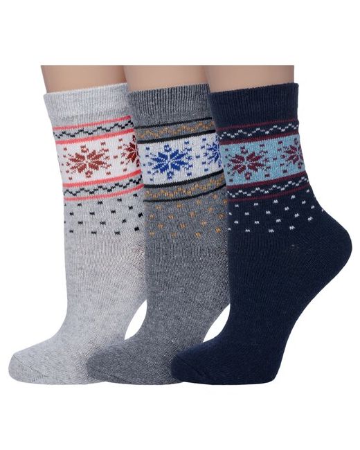 Hobby Line Комплект из 3 пар женских теплых носков 6202-2 микс 2 размер 36-40