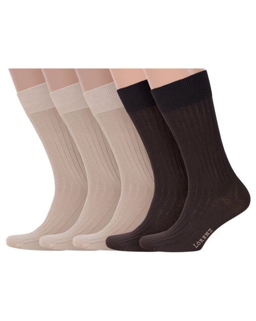 Lorenzline Комплект из 5 пар мужских носков 100 хлопка микс 9 размер 25 39-40