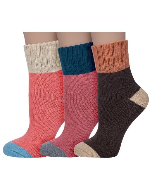 Hobby Line Комплект из 3 пар женских теплых носков микс 2 размер 36-40