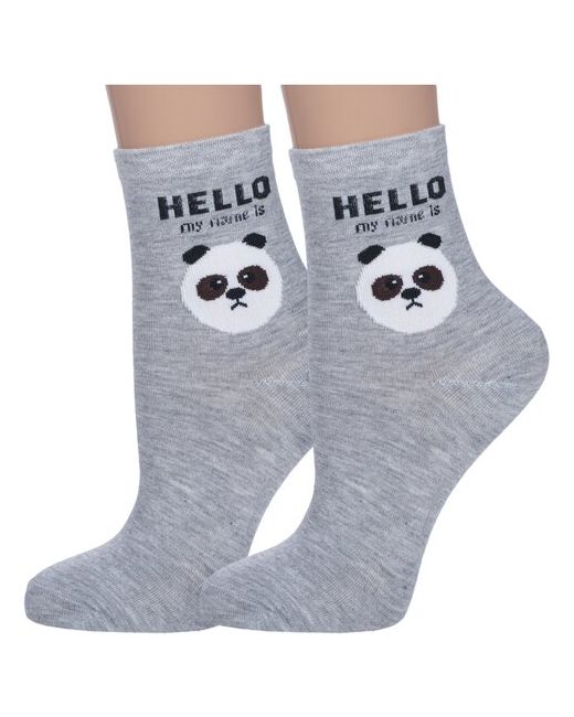 Hobby Line Комплект из 2 пар женских носков рис. 01 панда размер 36-40